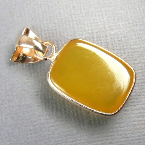 Briolette Yellow Agate 18K Rose Gold over Silver Pendant - Picture 4 of 11